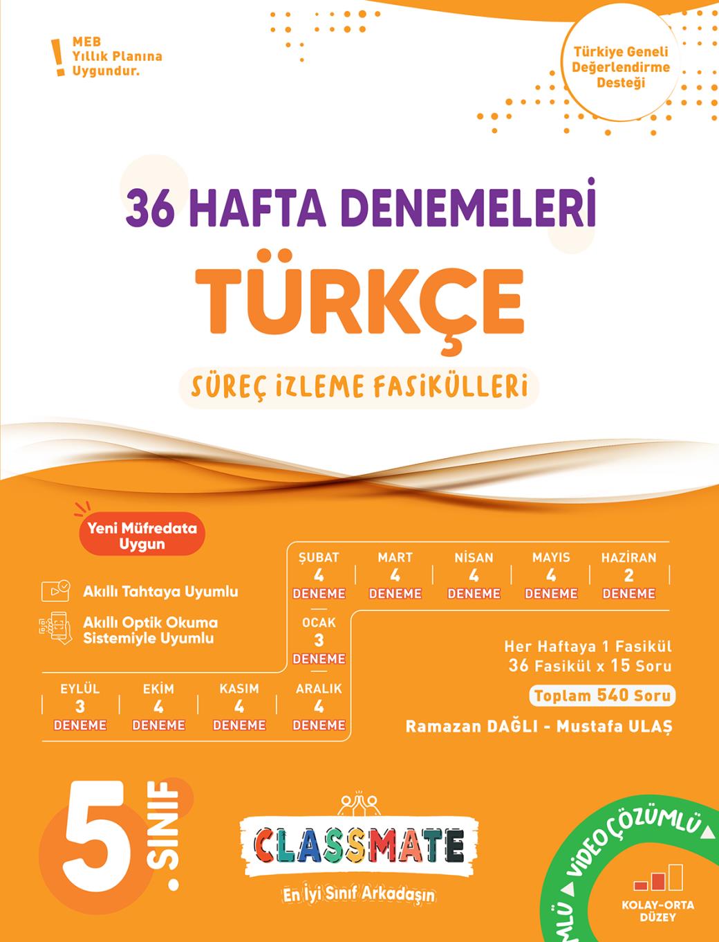 OKYANUS YAYINLARI 5.SINIF TÜRKÇE CLASSMATE DENEME