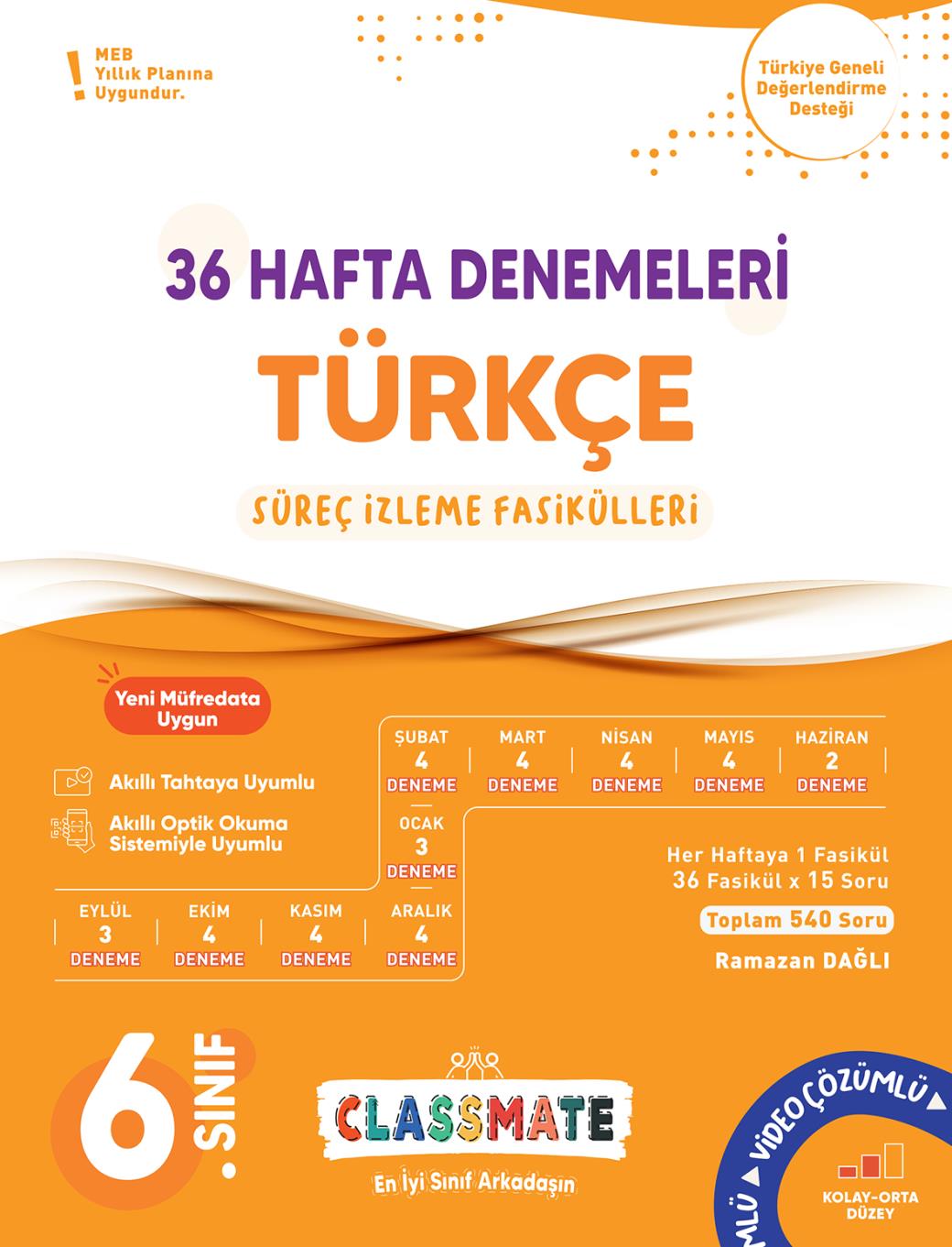 OKYANUS YAYINLARI 6.SINIF CLASSMATE 36 HAFTA DENEMELERİ TÜRKÇE