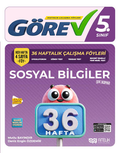 NİTELİK 5.SINIF GÖREV SOSYAL BİLGİLER FÖY (36 HAFTA)
