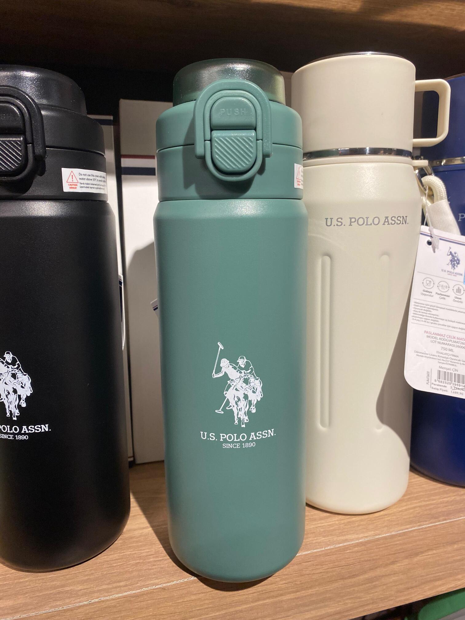 U.S. POLO ASSN. ÇELİK MATARA 600 ML YEŞİL