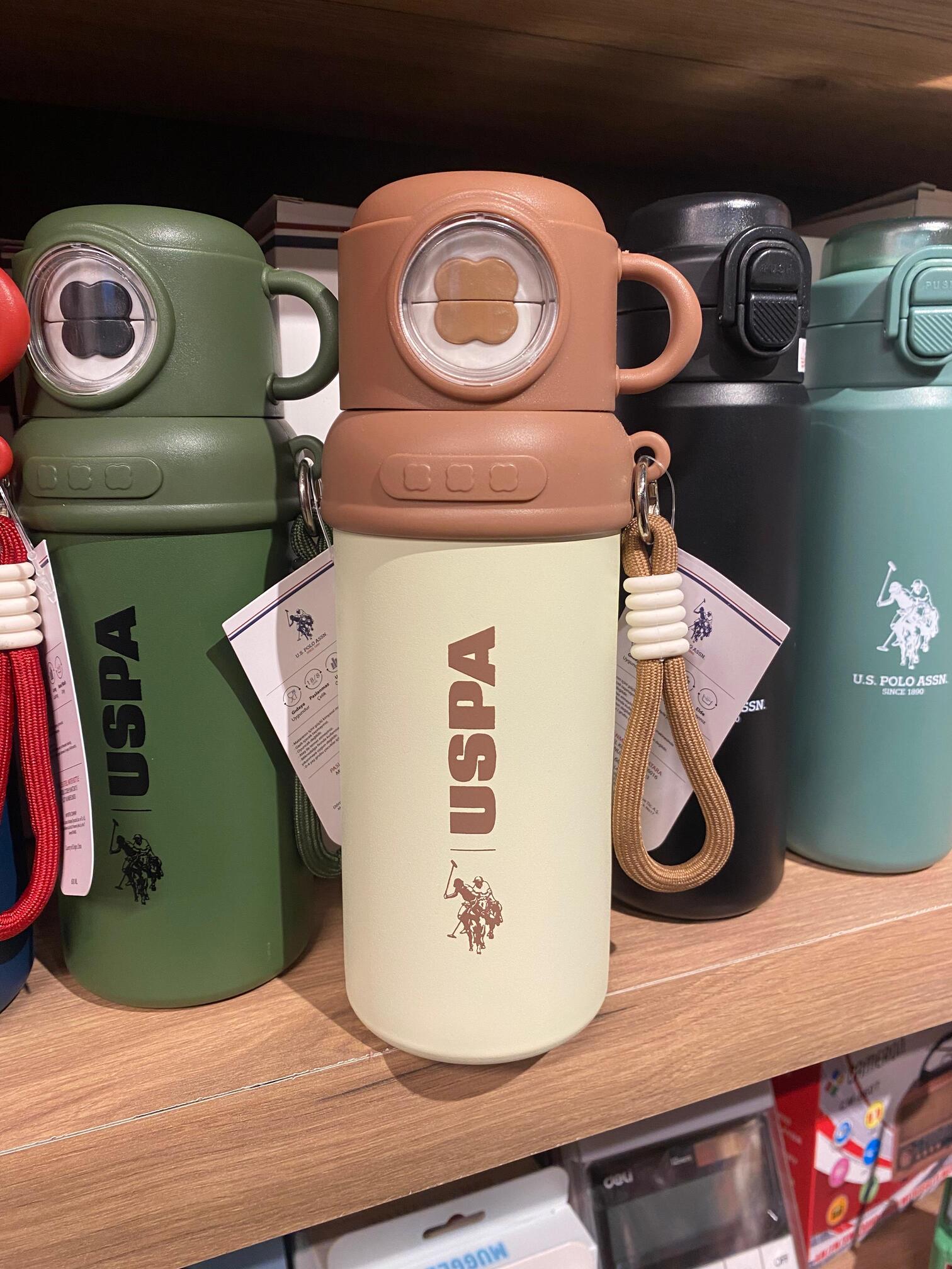 U.S. POLO ASSN. ÇELİK MATARA 600ML KAHVE KREM